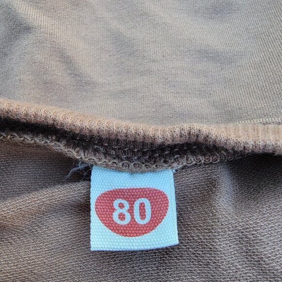 Ghost Checkers Brown Cotton Blend Crew Neck Top Size 80 (12m) - Picture 3 of 4